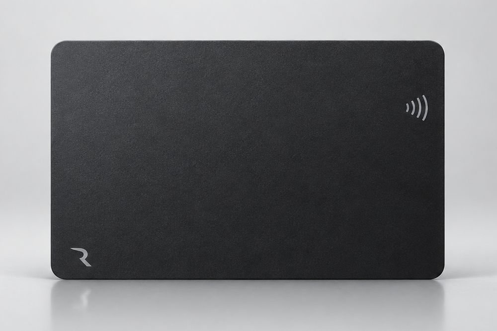 Matte Black card, front